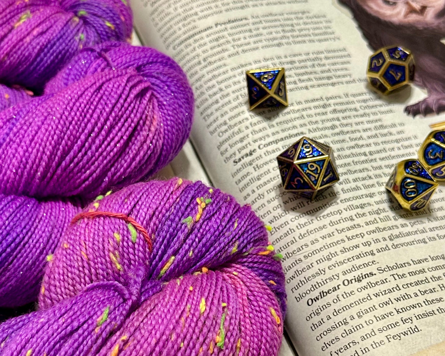 Owlbear’s Roar – Neon Purple Hand-Dyed Yarn