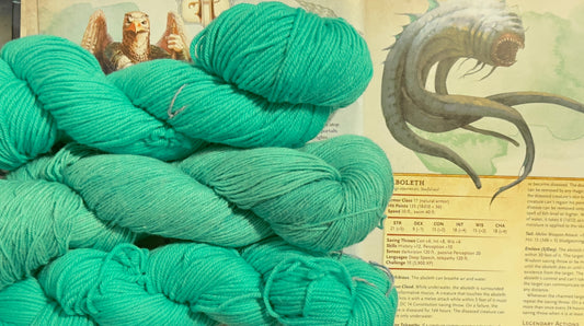 Aboleth’s Thrall – Neon Sea Green Hand-Dyed Yarn | Fandoms and Fibers